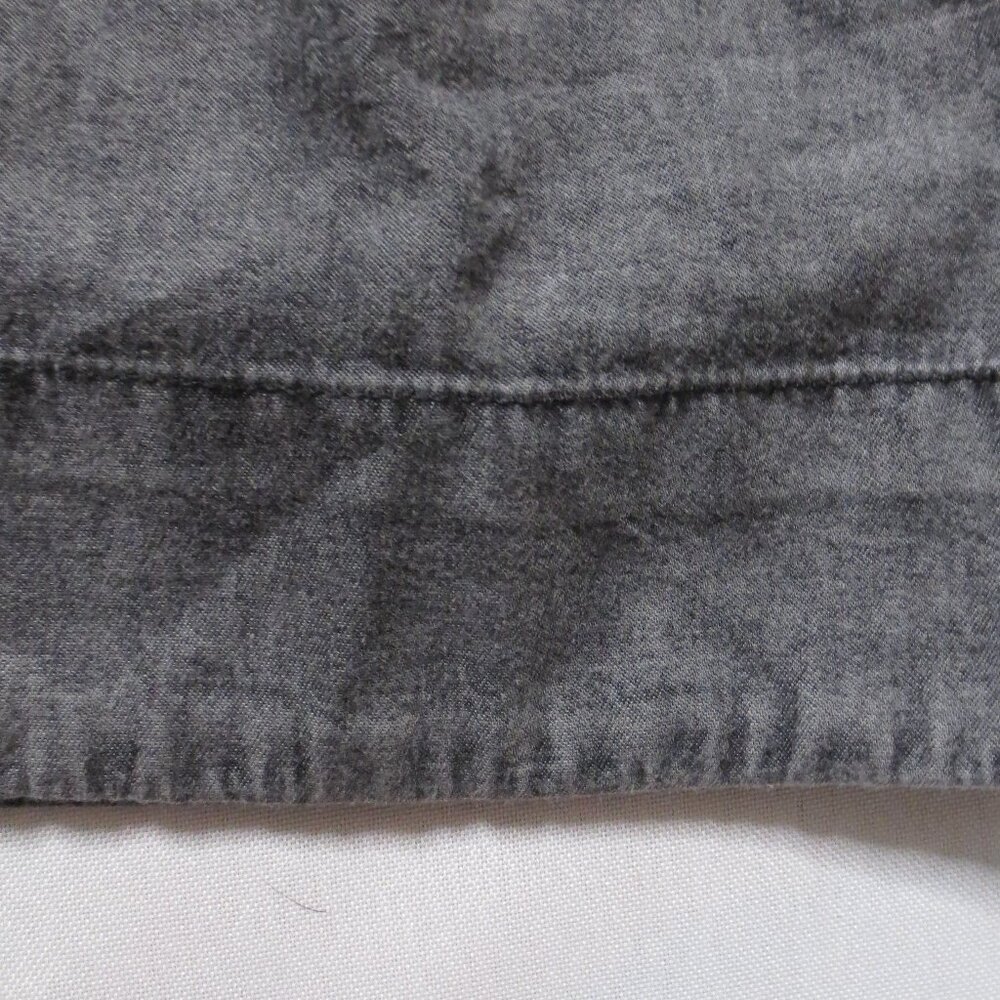 WHO WHAT WEAR womens DRESS black ACID WASH faded WRAP mini LONG SLEEVE SIZE L - Picture 10 of 13